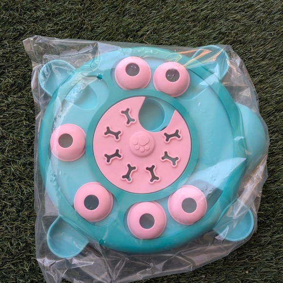 Unbranded Other - Interactive Pet Puzzle Treat Toy Slow Feeder Dog Training Game Teal Pink NEW